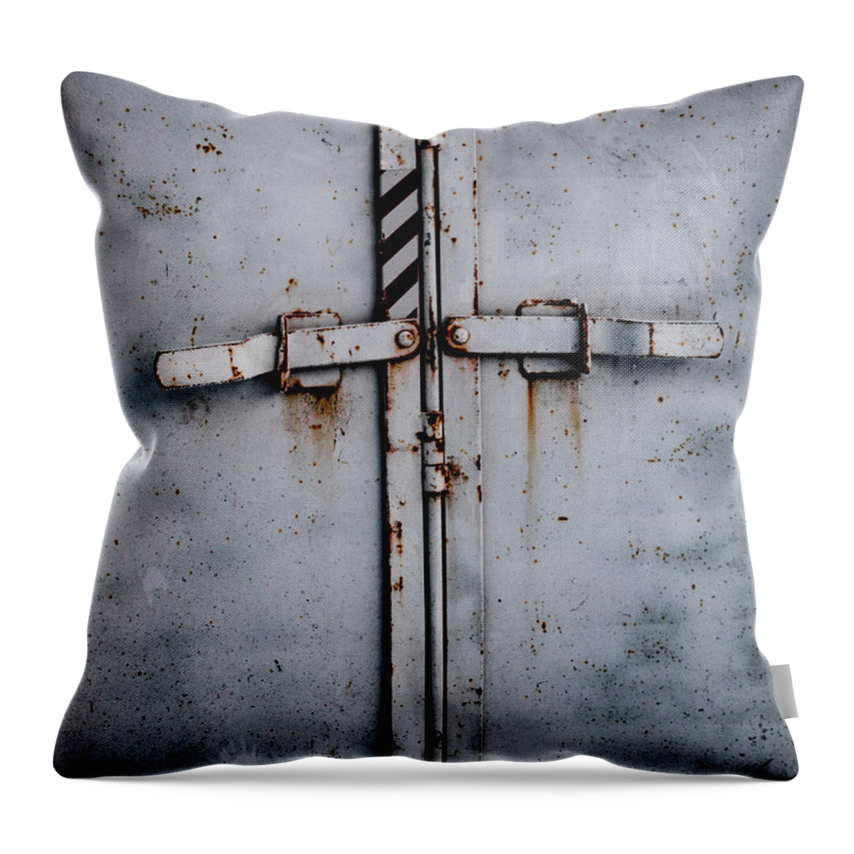 Horse Trailer Throw Pillow featuring the photograph T Gate by Troy Stapek