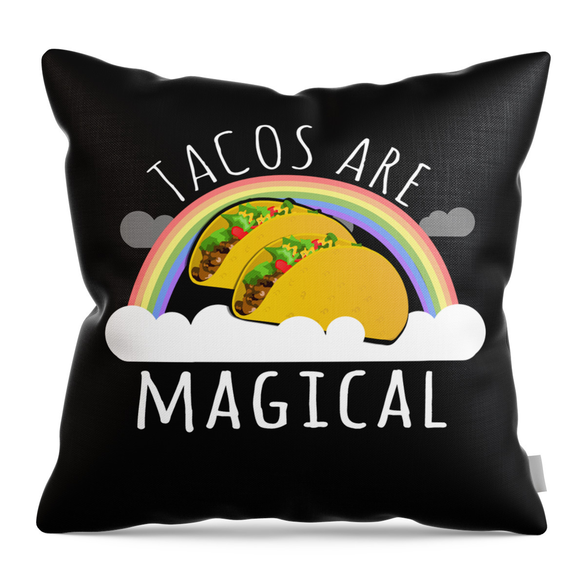 Funny Throw Pillow featuring the digital art Tacos Are Magical by Flippin Sweet Gear