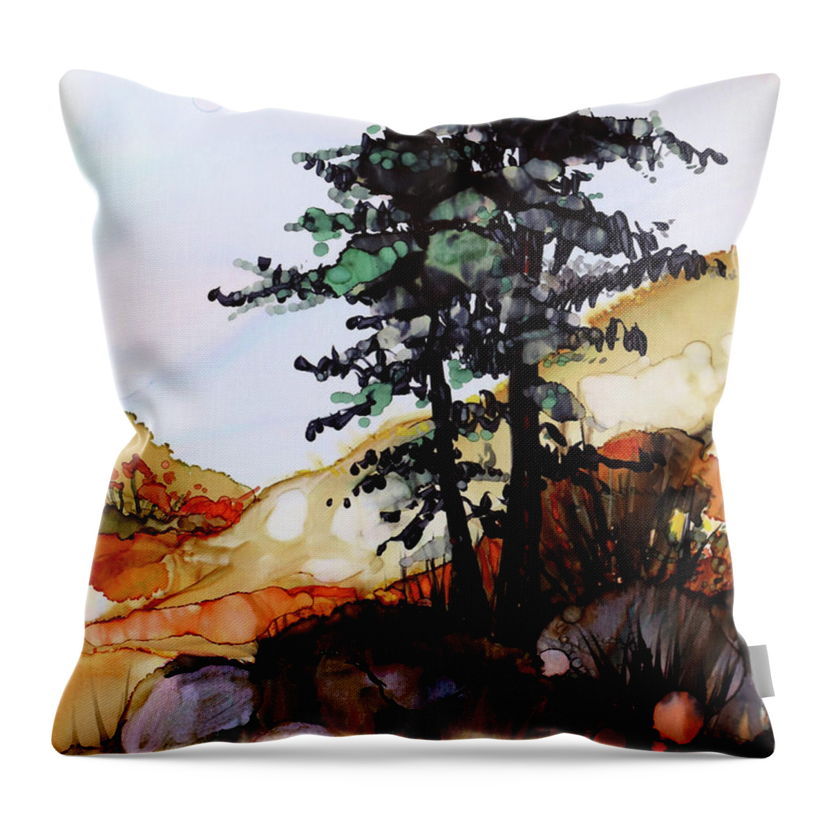  Throw Pillow featuring the painting Tahoe by Julie Tibus
