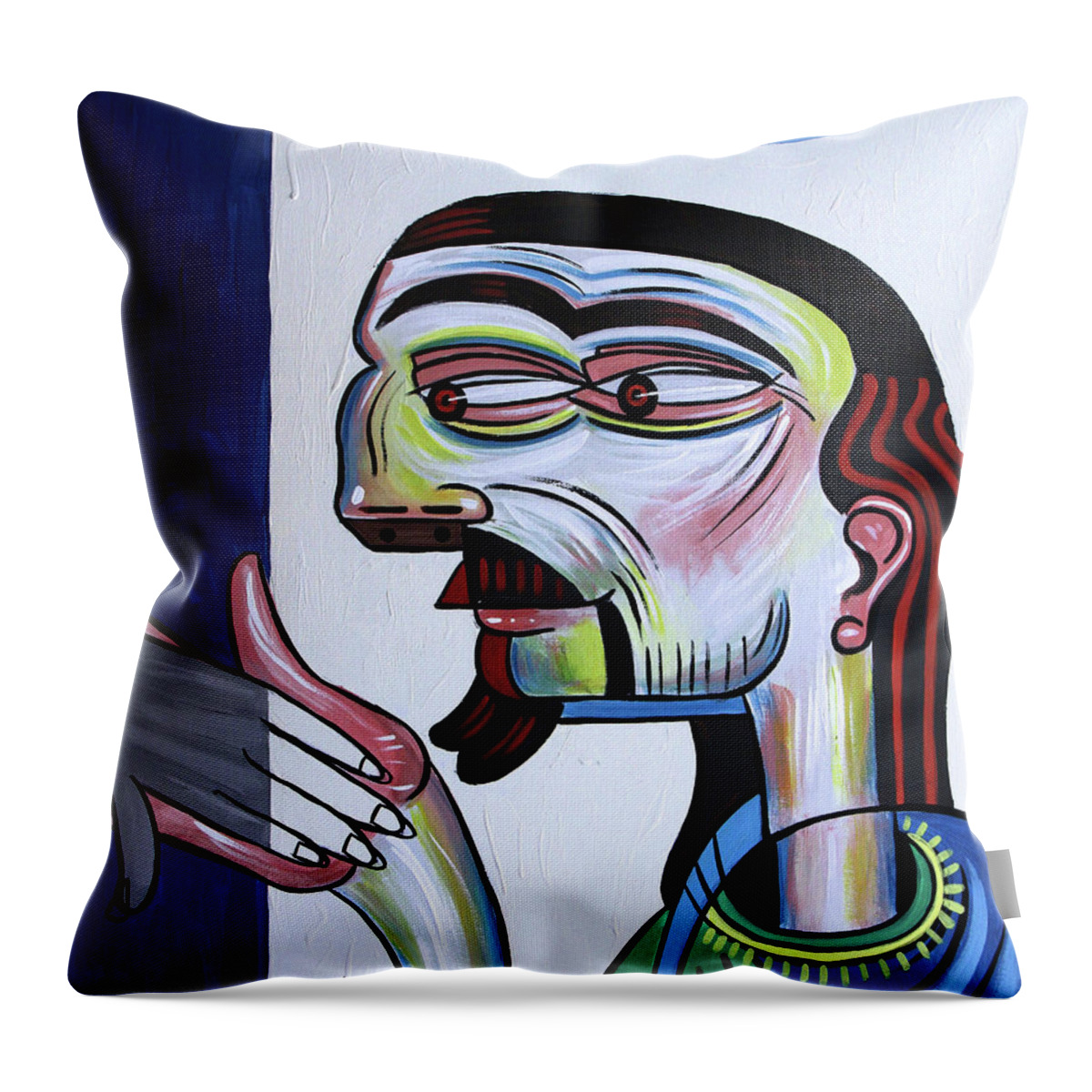 Cubism Throw Pillow featuring the painting Take My Hand by Anthony Falbo