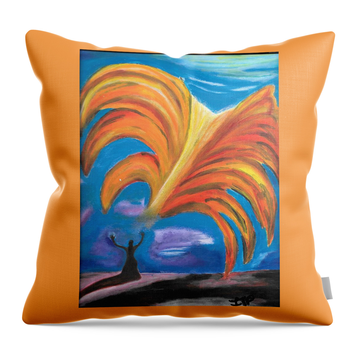 Sky Throw Pillow featuring the painting Taking the High Road by Esoteric Gardens KN
