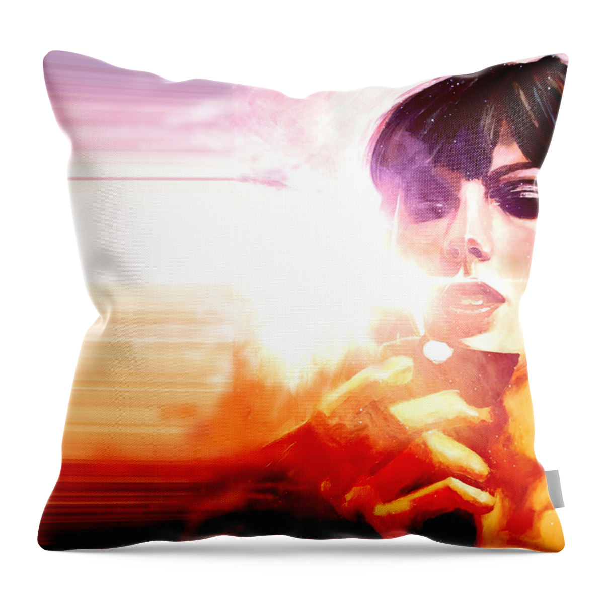 Taylor Swift Throw Pillow featuring the painting Taylor Swift - Anti-Hero Version by Joel Tesch