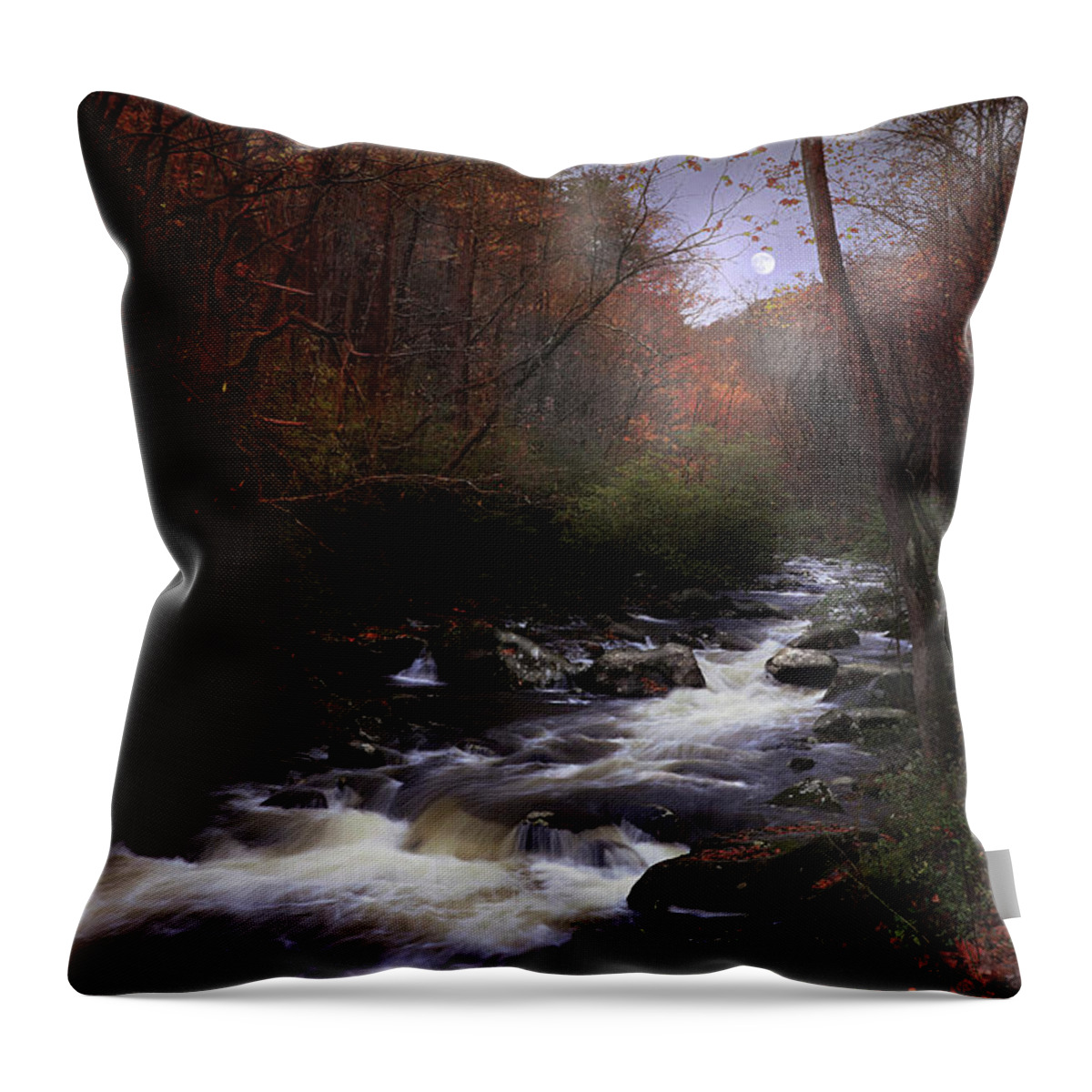 Moon Throw Pillow featuring the photograph Tellico LaLuna by Rick Lipscomb