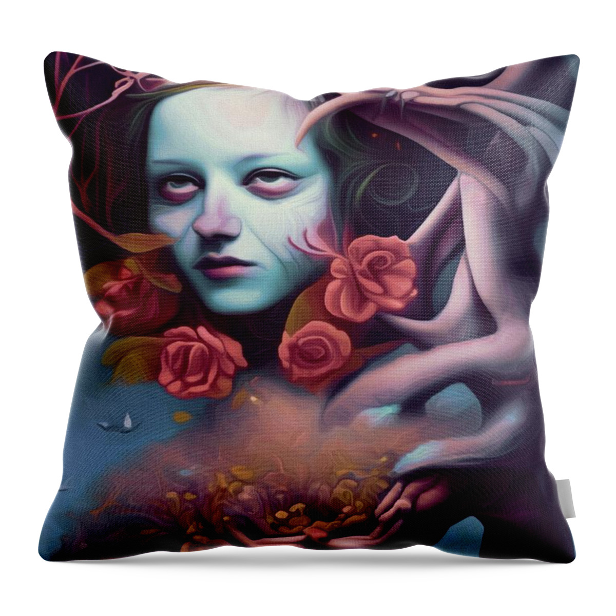  Throw Pillow featuring the digital art Temporary Insanity by Michelle Hoffmann