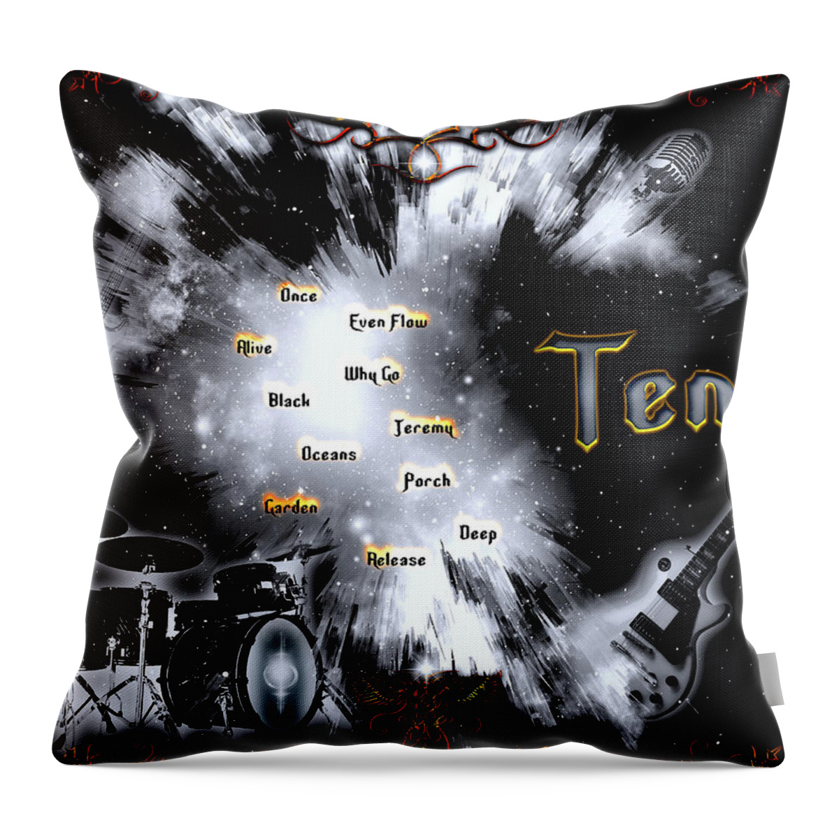 Ten Throw Pillow featuring the digital art Ten by Michael Damiani