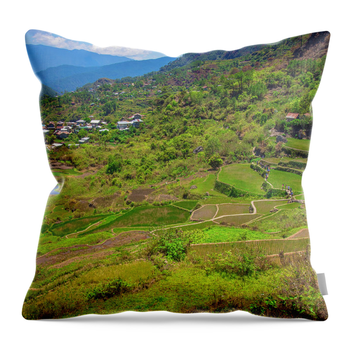 Philippines Throw Pillow featuring the photograph Terraces of Sagada by Arj Munoz