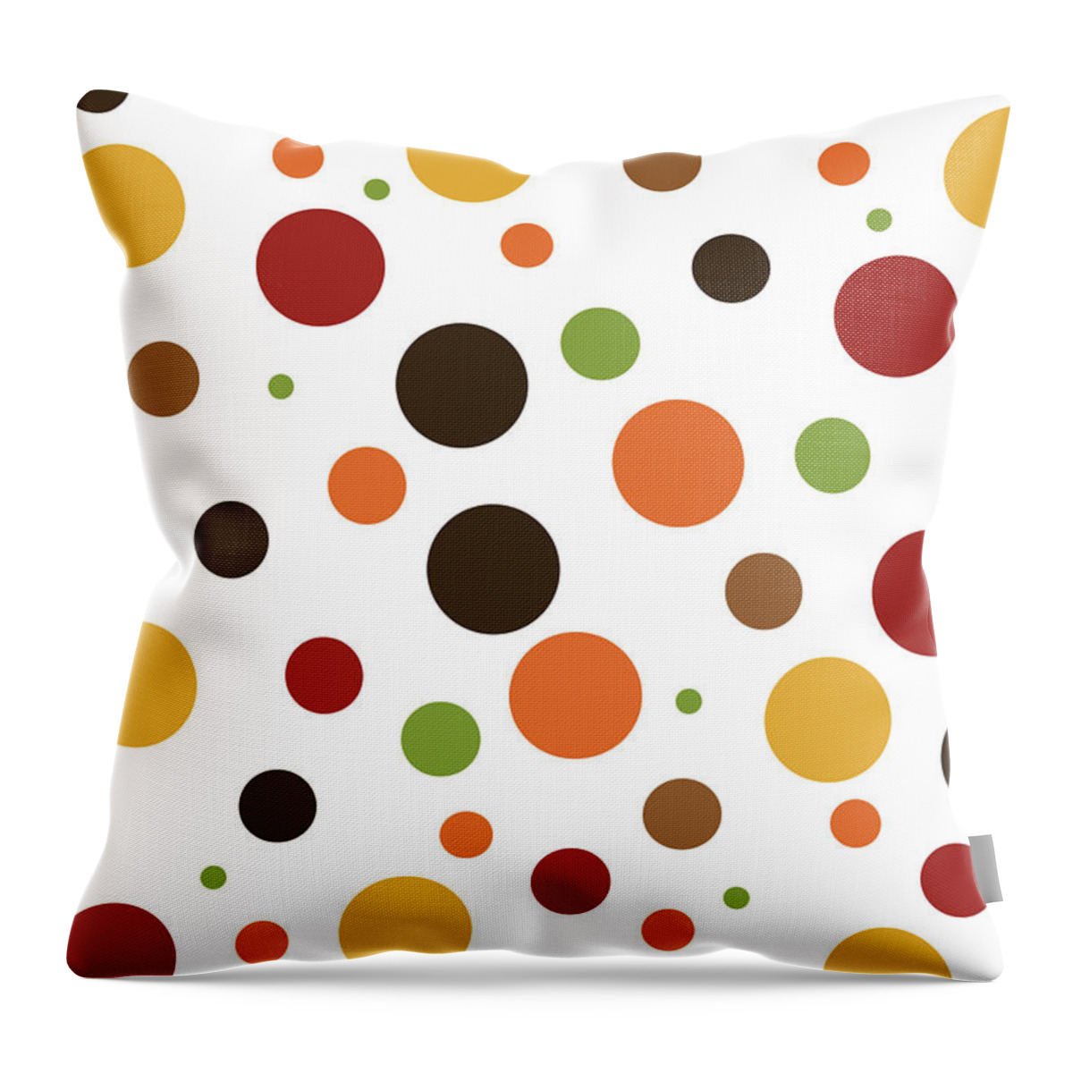Thanksgiving Throw Pillow featuring the digital art Thanksgiving Polka Dots by Amelia Pearn