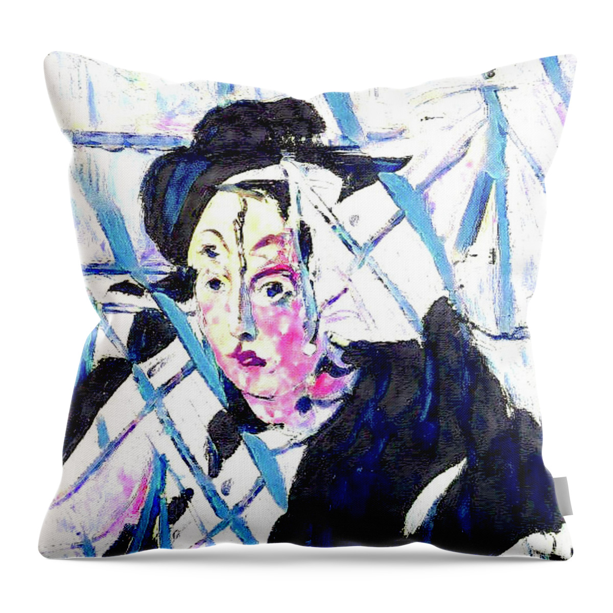 Rembrant #matisse # Monet # Picasso # Gauguin #manet # Brown Throw Pillow featuring the painting That was then This is now IX by Kasey Jones