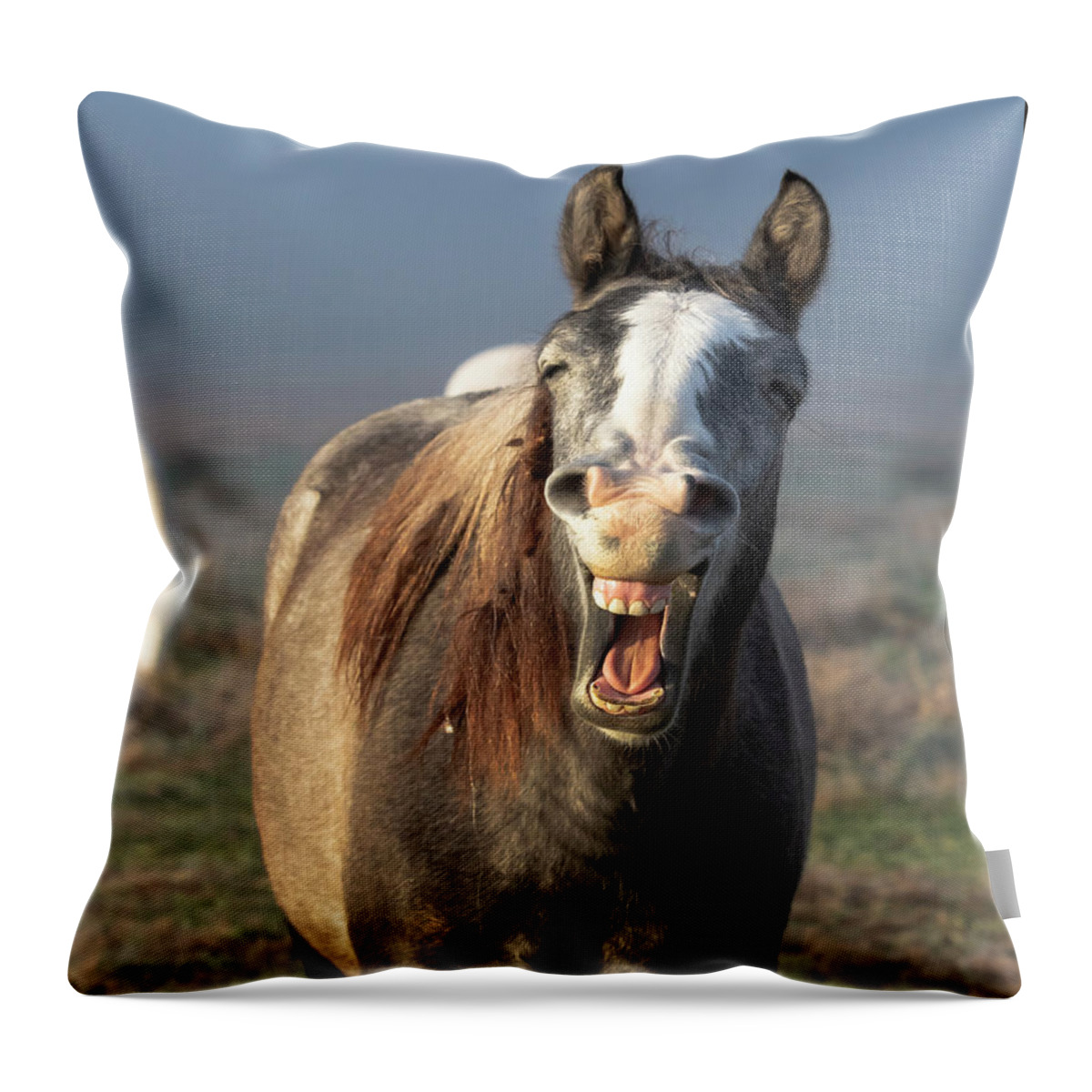 Horse Throw Pillow featuring the photograph That's a Good One by Holly Ross