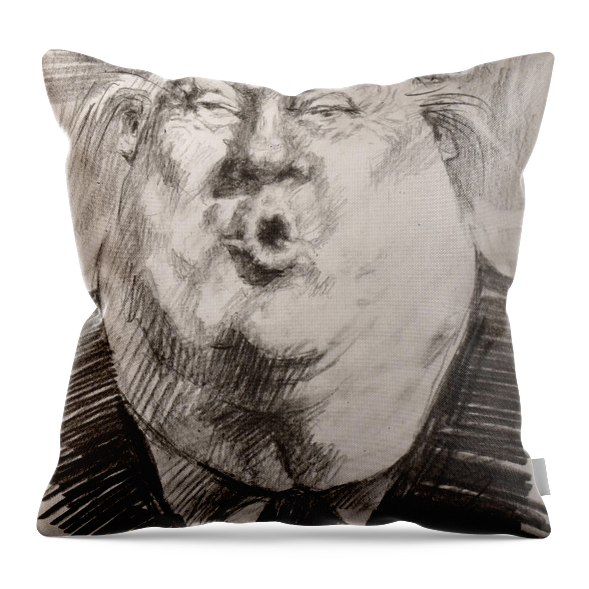 Trump Throw Pillow featuring the painting The A-Hole by Ylli Haruni