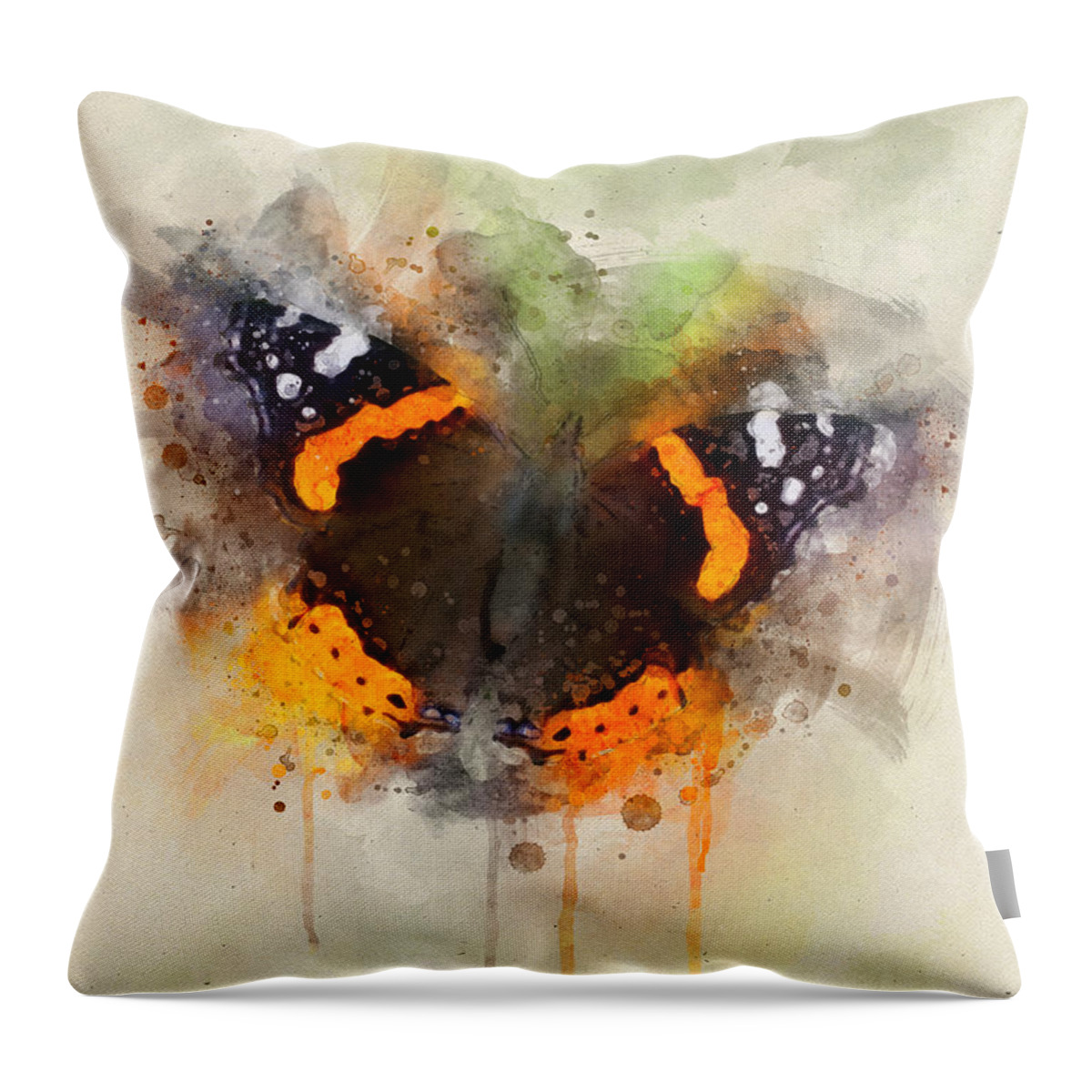 Butterfly Throw Pillow featuring the digital art The Admiral by Geir Rosset