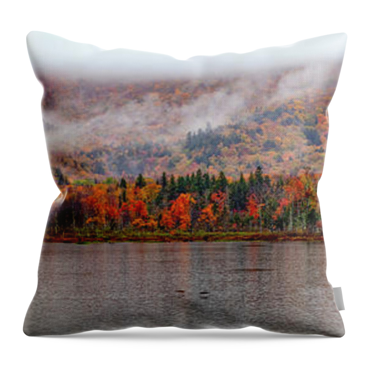 Fog Throw Pillow featuring the photograph The Basin in Fog by Jeff Folger