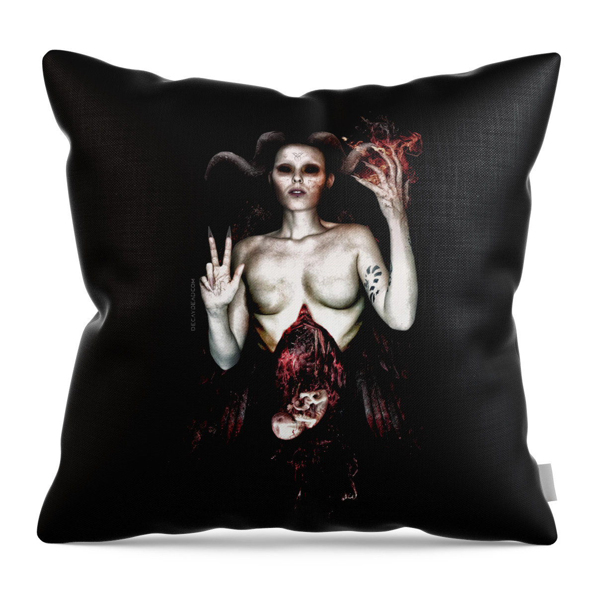Dark Art Throw Pillow featuring the digital art The Birth of the Chosen One by Argus Dorian