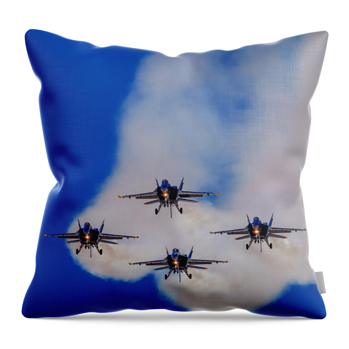 Top Gun Throw Pillow featuring the photograph The Blue Angels - U.S. Navy Flight Demonstration Squadron by Sam Antonio