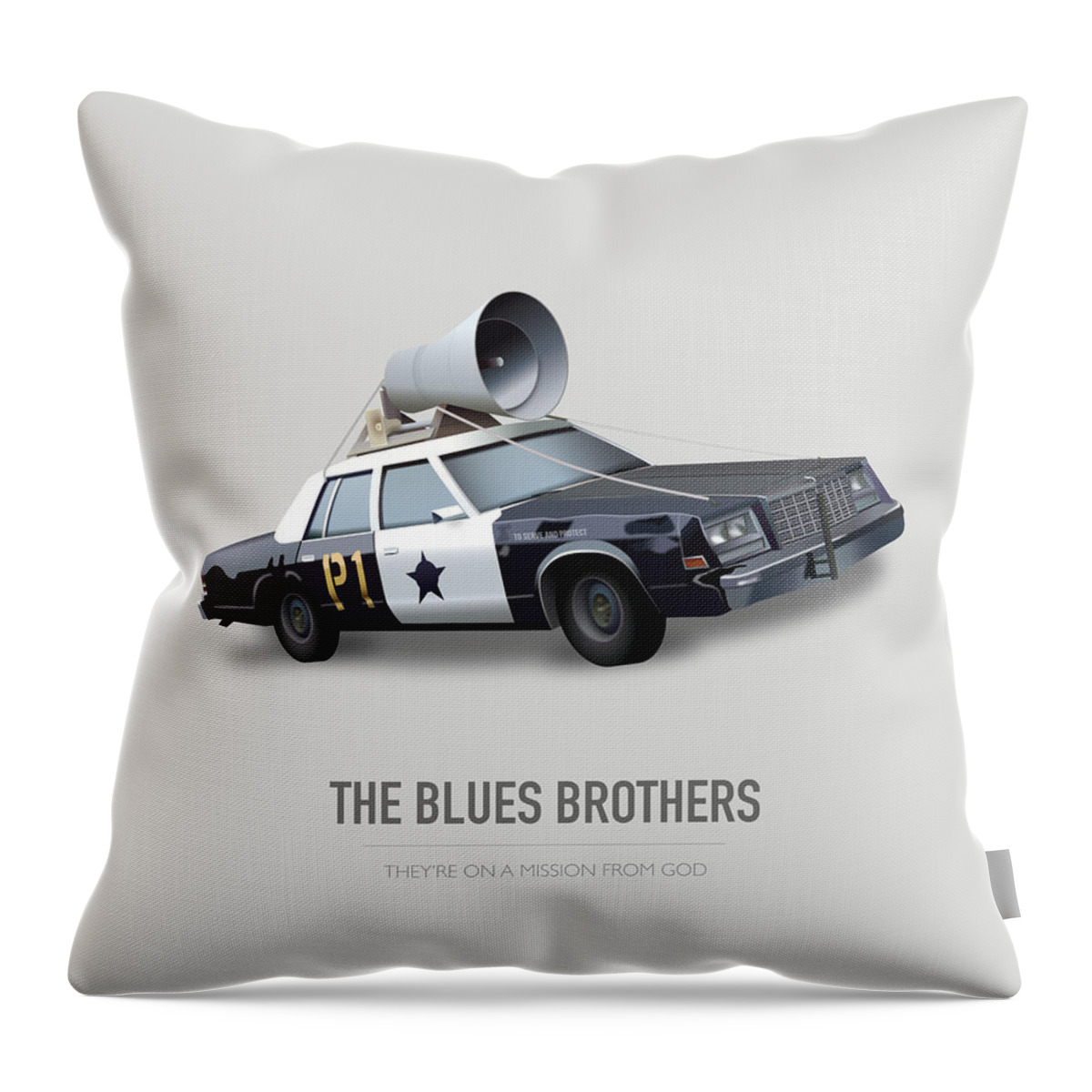The Blues Brothers Throw Pillow featuring the digital art The Blues Brothers - Alternative Movie Poster by Movie Poster Boy
