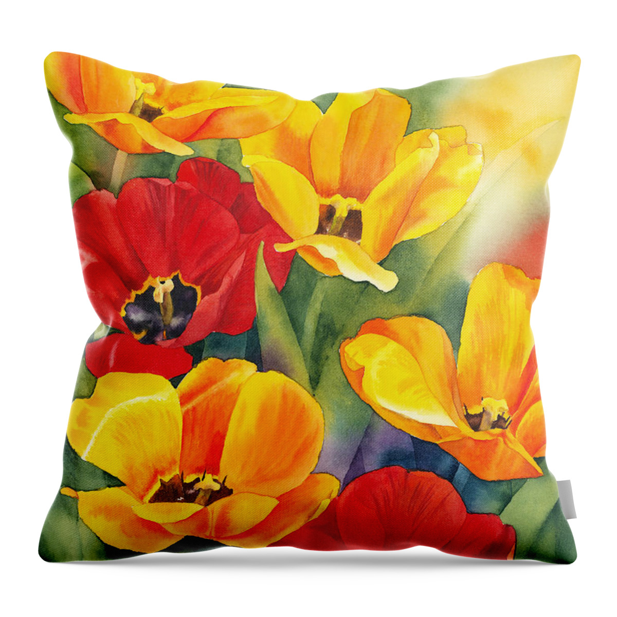 Flower Throw Pillow featuring the painting The Breath of Spring by Espero Art