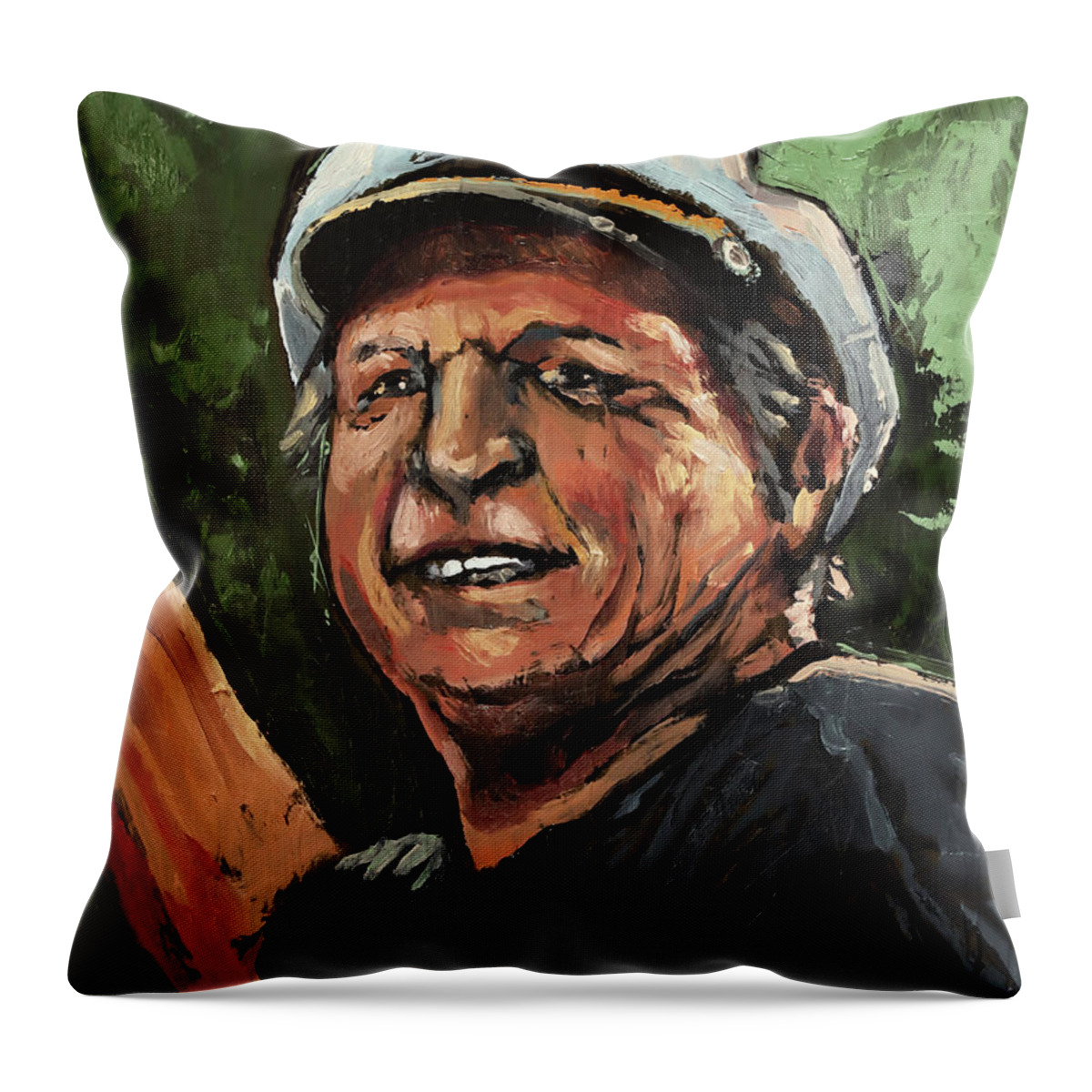 Captain Throw Pillow featuring the painting The Captain by Sv Bell