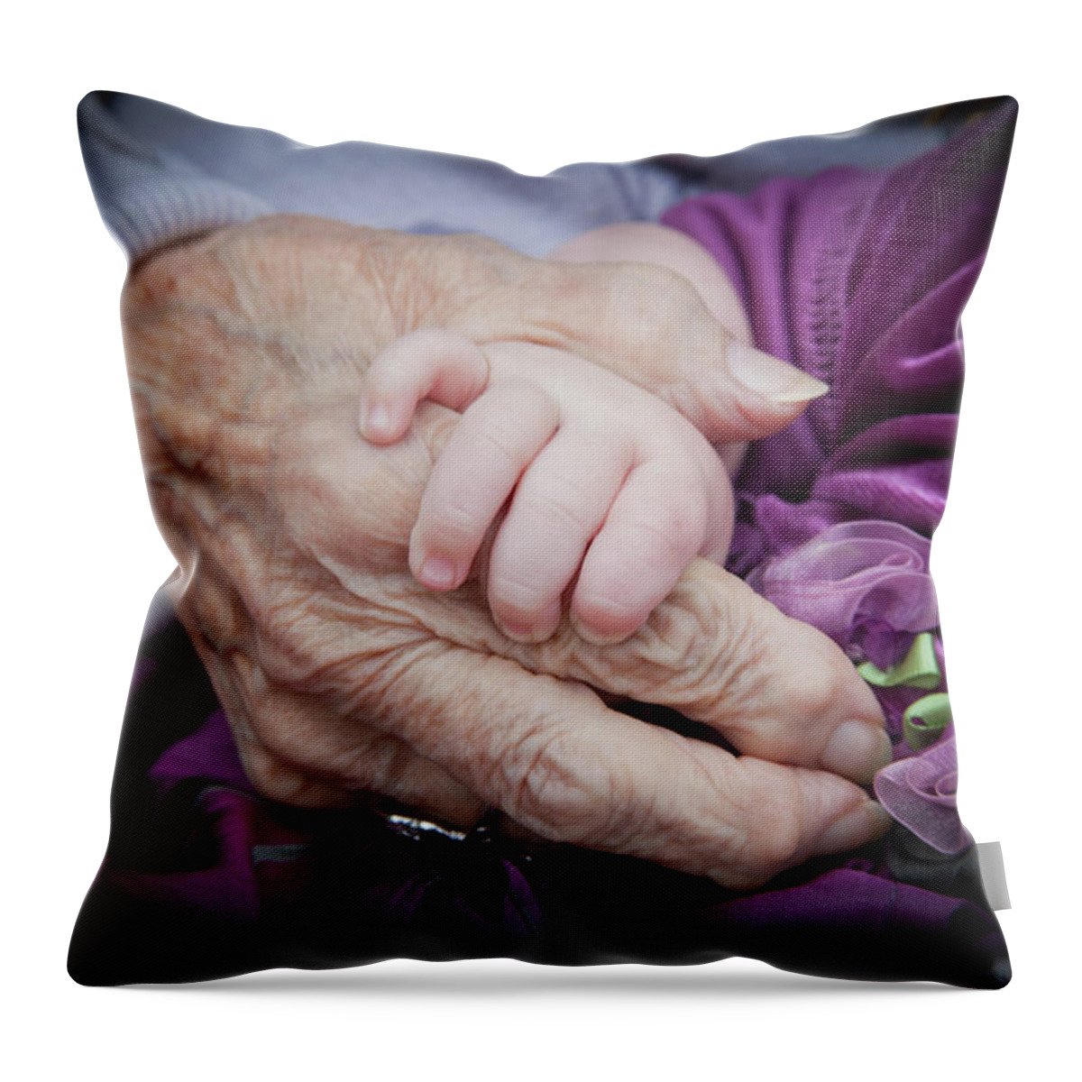 Hands Throw Pillow featuring the photograph The Circle of Life by Monroe Payne