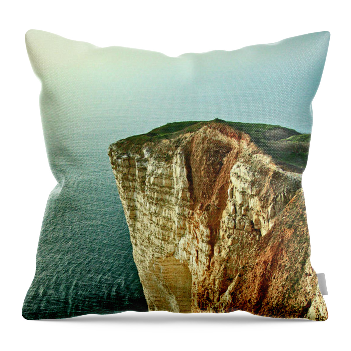 Cliffs At Deauville Throw Pillow featuring the photograph The Cliffs at Deauville by Susan Maxwell Schmidt