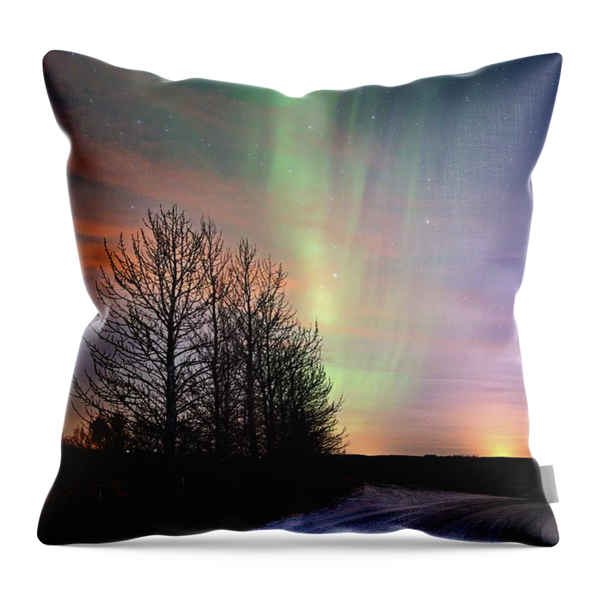 Iceland Throw Pillow featuring the photograph The colors of night by Christopher Mathews