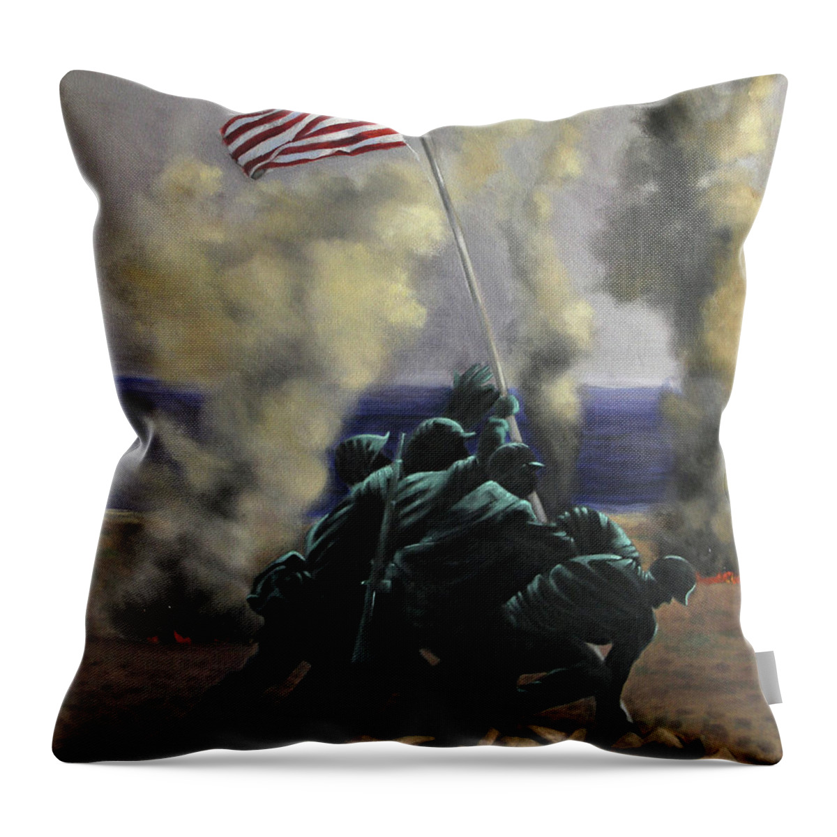 War Throw Pillow featuring the painting The Cost Of Freedom by Anthony Falbo