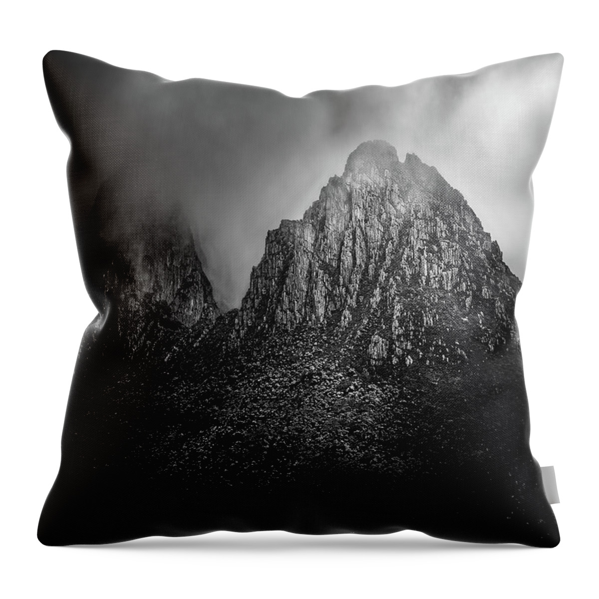 Monochrome Throw Pillow featuring the photograph Mountain by Grant Galbraith