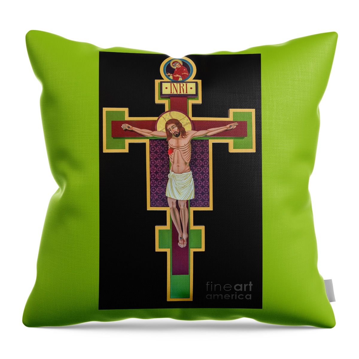 The Cross Of Life-the Flowering Cross Throw Pillow featuring the painting The Cross of Life-The Flowering Cross by William Hart McNichols