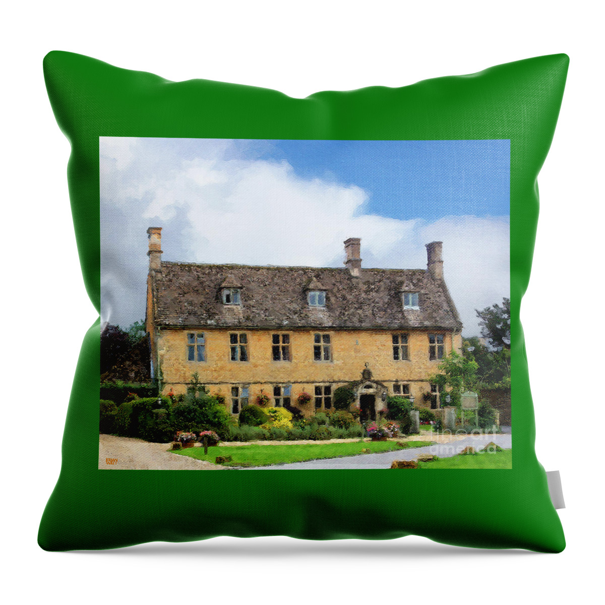 Bourton-on-the-water Throw Pillow featuring the photograph The Dial House in Bourton by Brian Watt