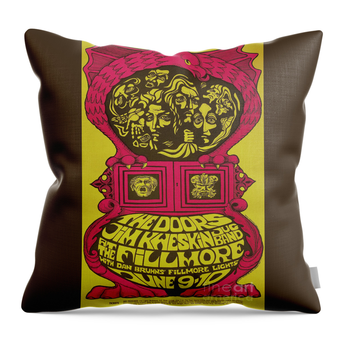 The Doors Throw Pillow featuring the photograph The Doors at the Fillmore by The Doors