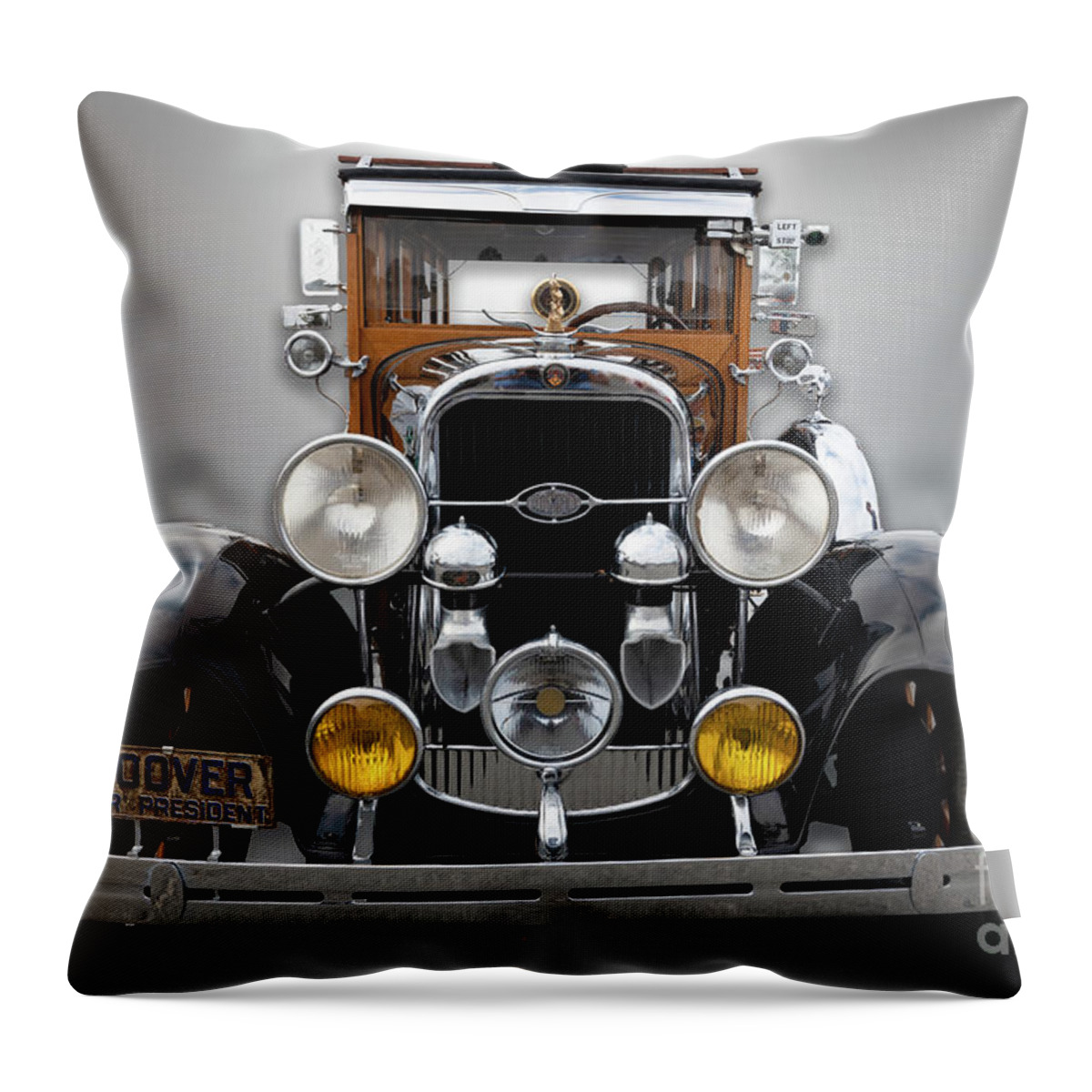 California Throw Pillow featuring the photograph The Face of an Oldsmobile Woody Wagon by David Levin