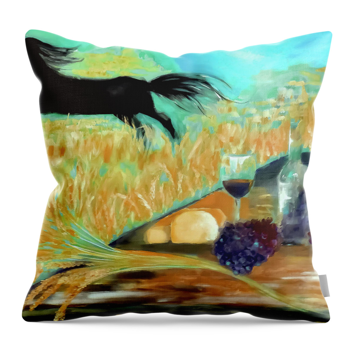 Large Throw Pillow featuring the painting The First Coat Revelations Six by Lisa Kaiser