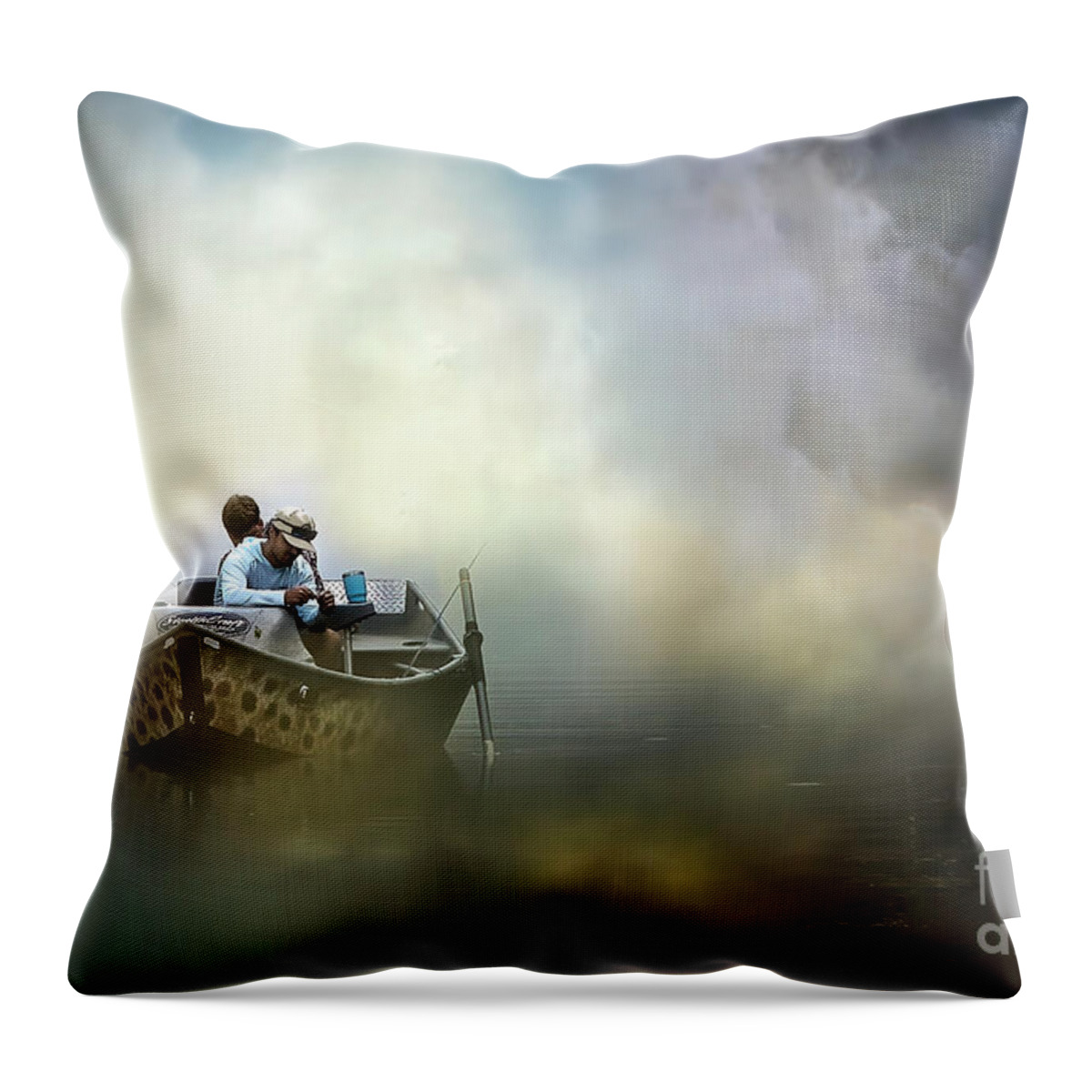Fisherman Throw Pillow featuring the photograph The Fishermen by Shelia Hunt