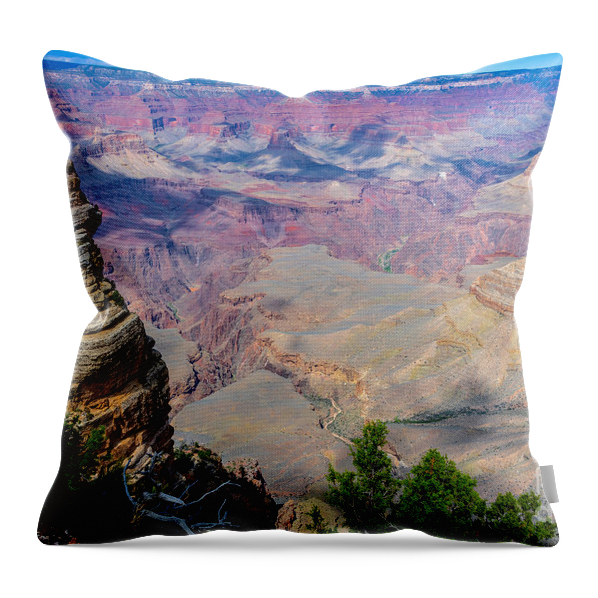 The Grand Canyon South Rim Throw Pillow featuring the digital art The Grand Canyon South Rim by Tammy Keyes