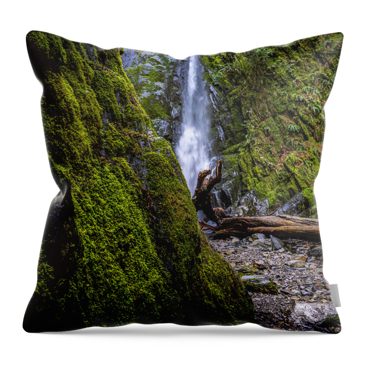 Waterfalls Throw Pillow featuring the photograph The Hidden Waterfalls by Bill Cubitt