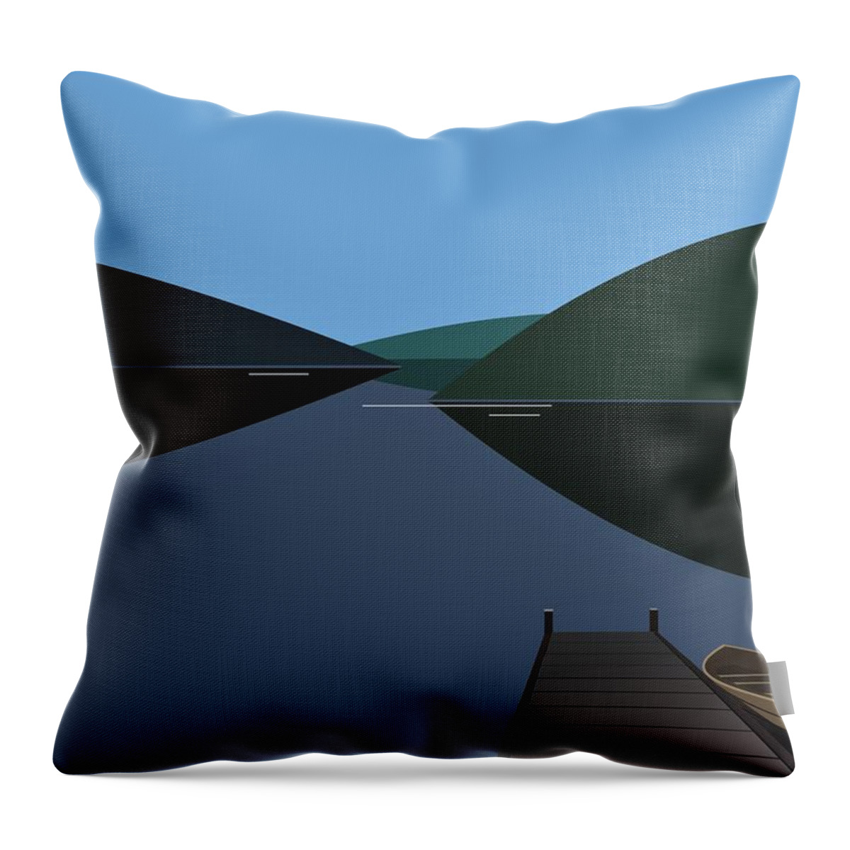 Jetty Throw Pillow featuring the digital art The Jetty by Fatline Graphic Art