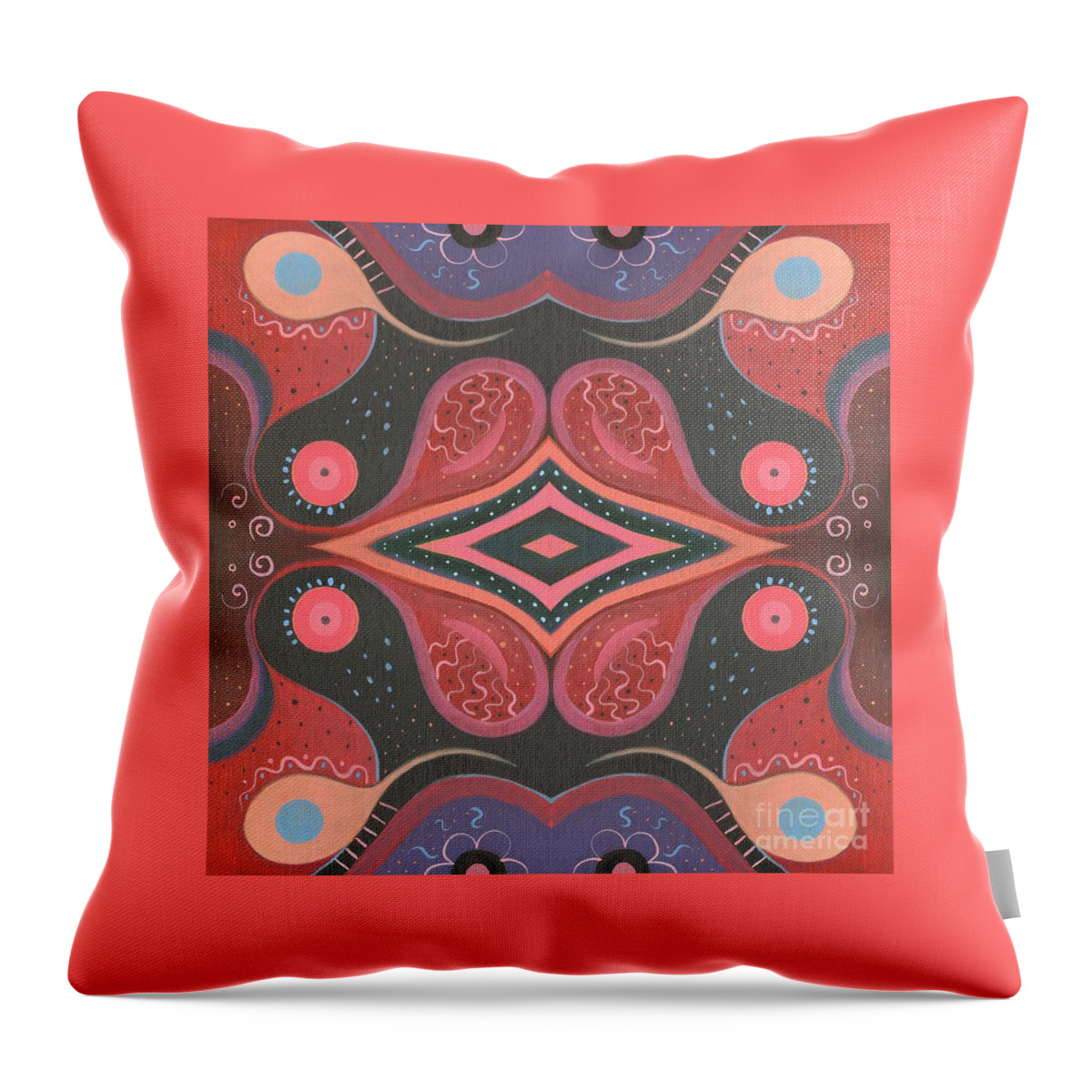 The Joy Of Design 68 Arrangement 1 By Helena Tiainen Throw Pillow featuring the painting The Joy of Design 68 Arrangement 1 by Helena Tiainen