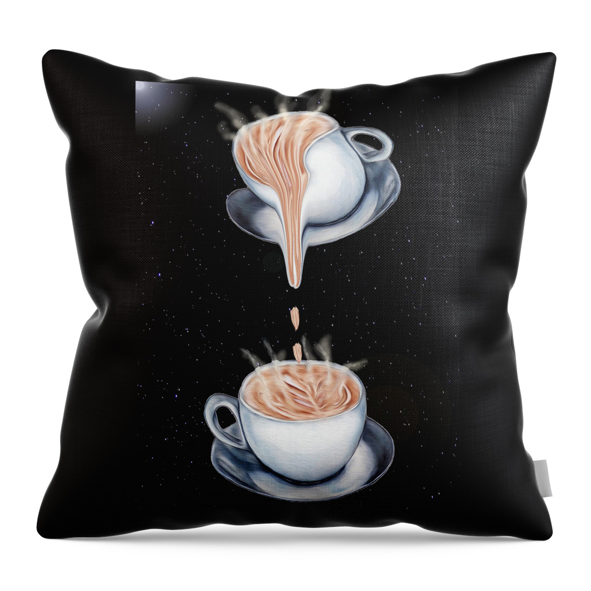 Digital Throw Pillow featuring the digital art The Latte' Milky Way by Ronald Mills