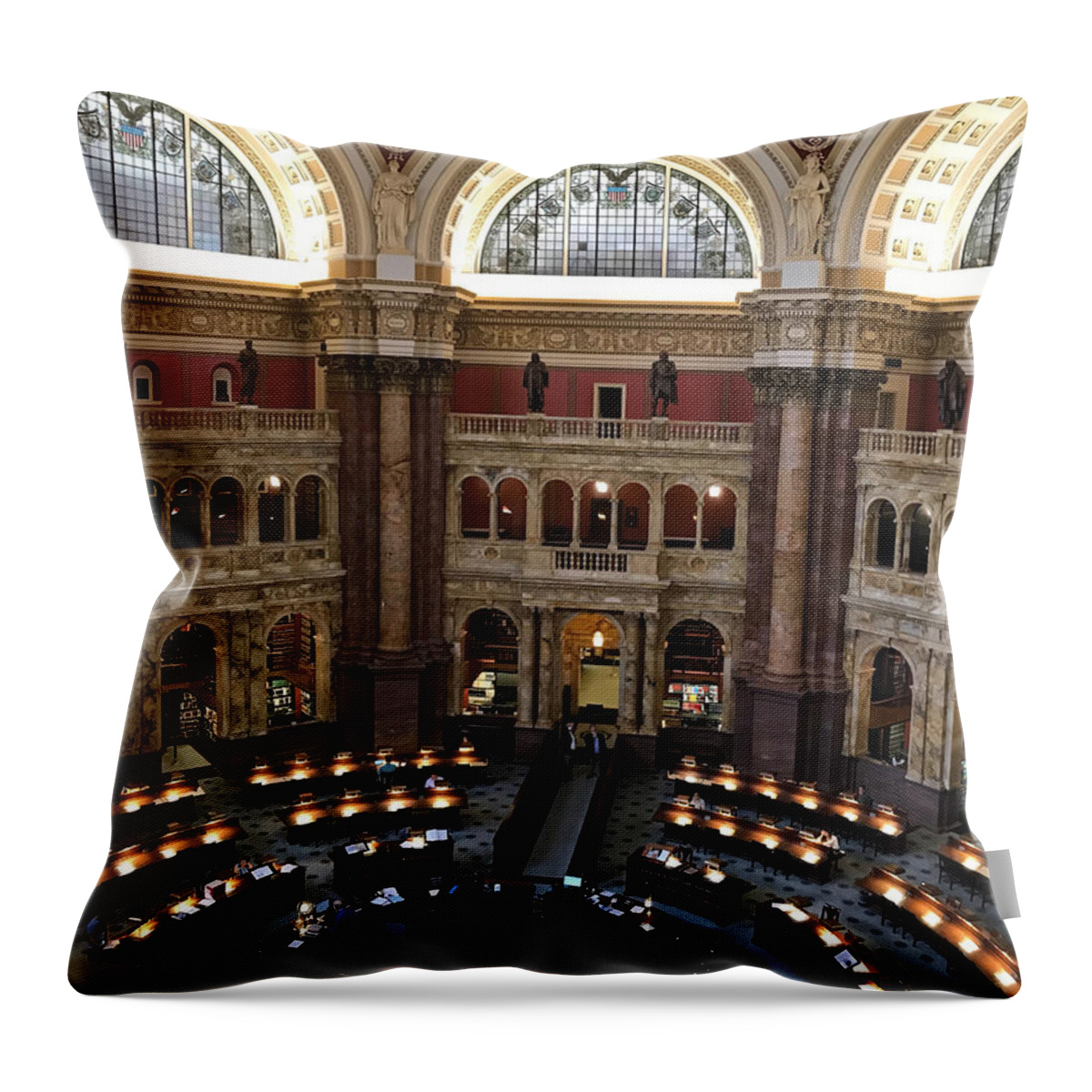 Library Of Congress Throw Pillow featuring the photograph The Library of Congress by Lee Darnell