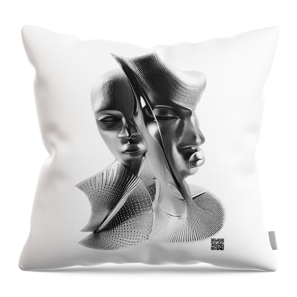 Portrait Throw Pillow featuring the digital art The Listener by Rafael Salazar