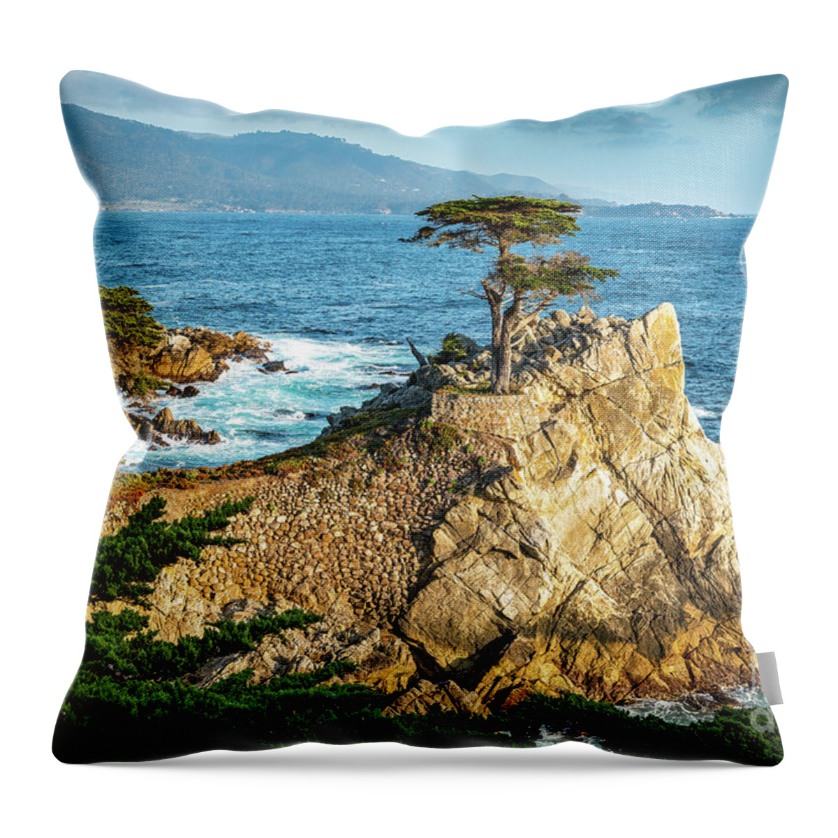 17 Mile Drive Throw Pillow featuring the photograph The Lone Cypress by David Levin