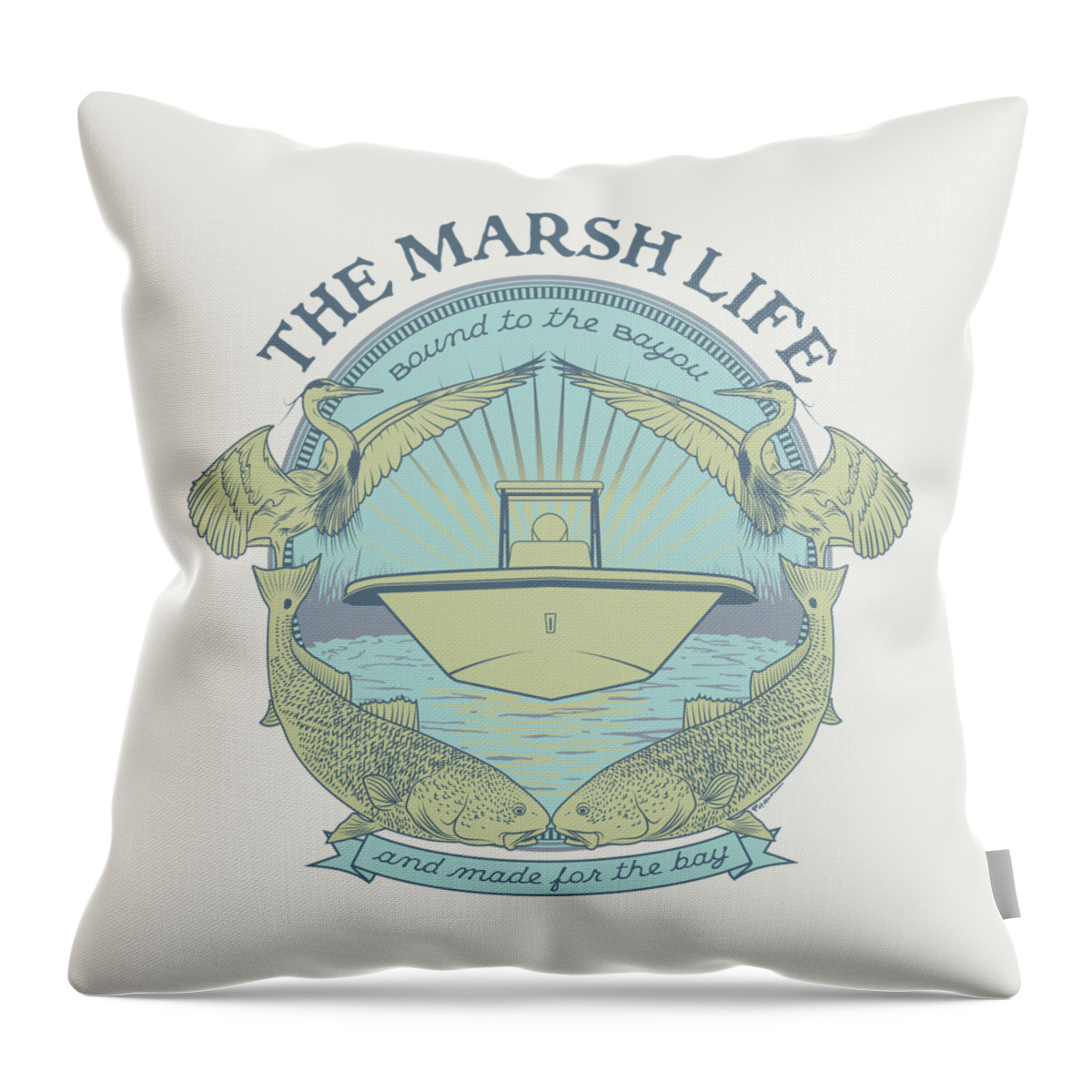 Saltwater Throw Pillow featuring the digital art The Marsh Life by Kevin Putman