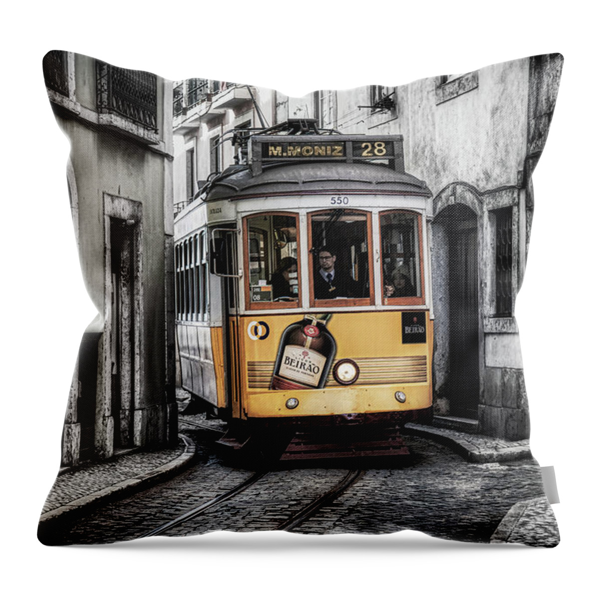 Tram Throw Pillow featuring the photograph The Number 28 by Micah Offman