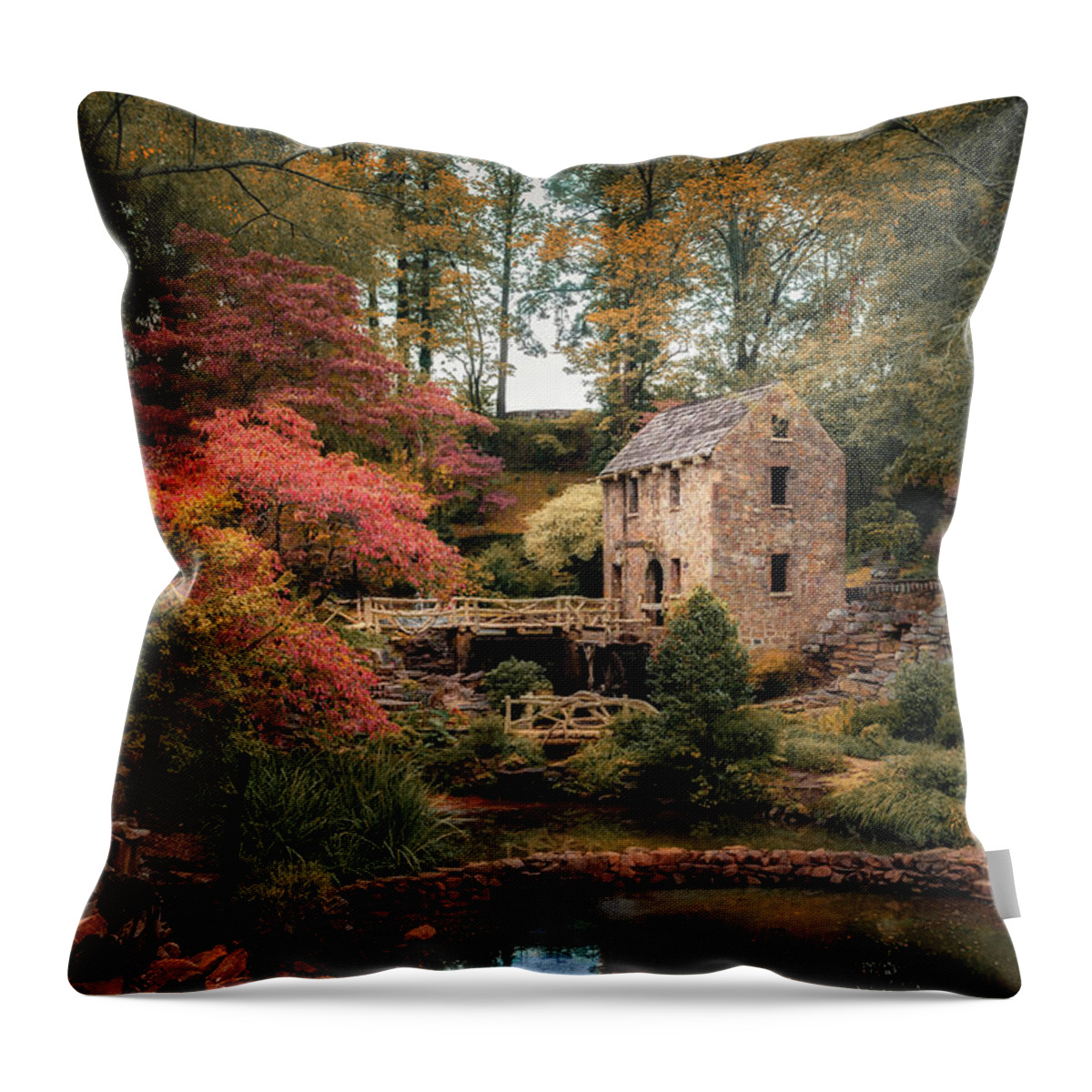 The Old Mill Throw Pillow featuring the photograph The Old Mill by James Barber