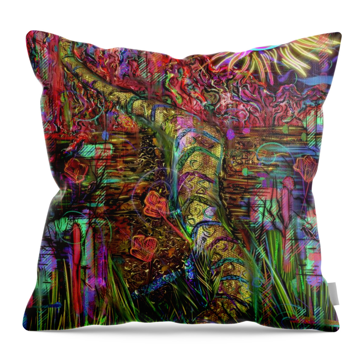 Path Throw Pillow featuring the digital art The Path by Angela Weddle
