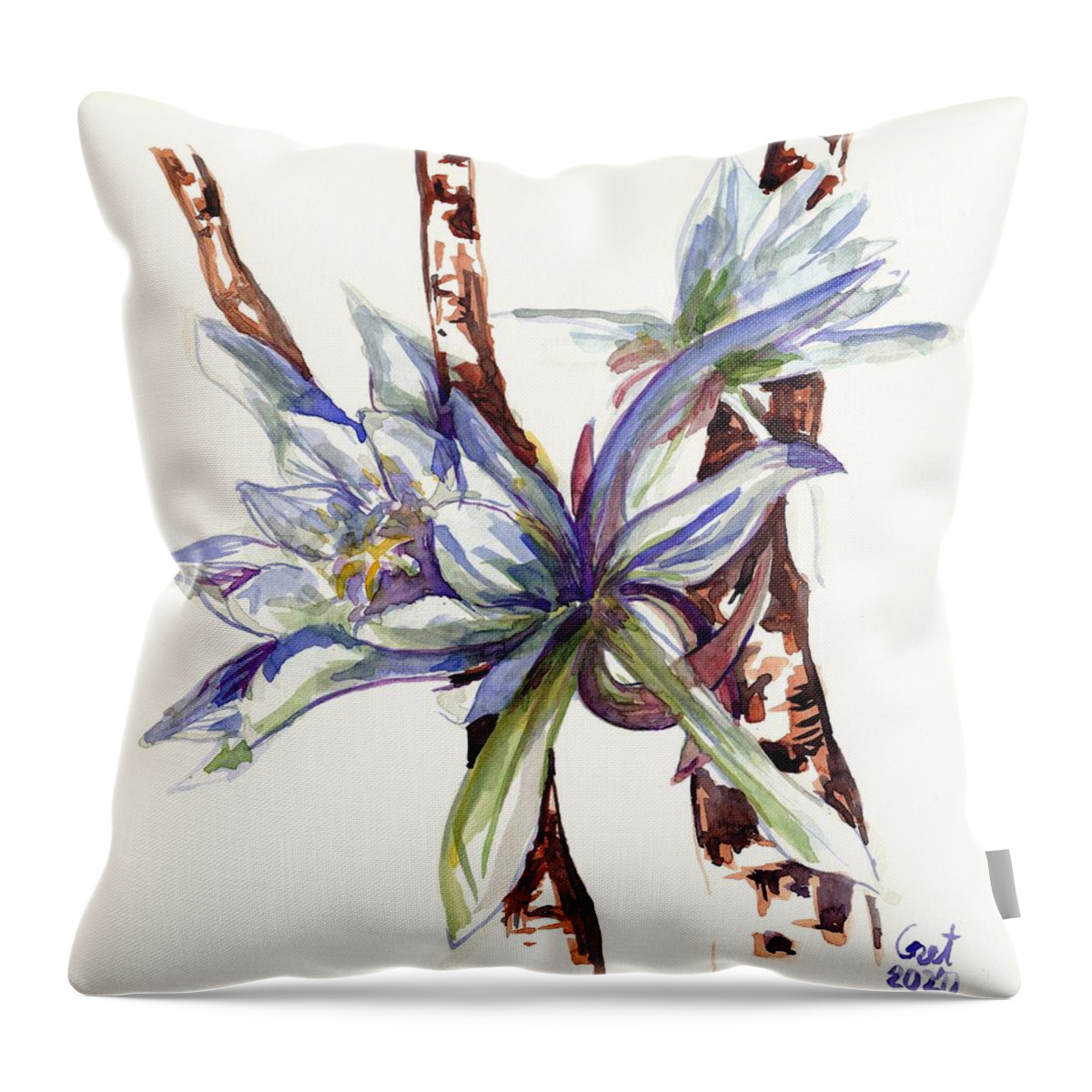 Kadapul Throw Pillow featuring the painting The Queen of The NIght by George Cret
