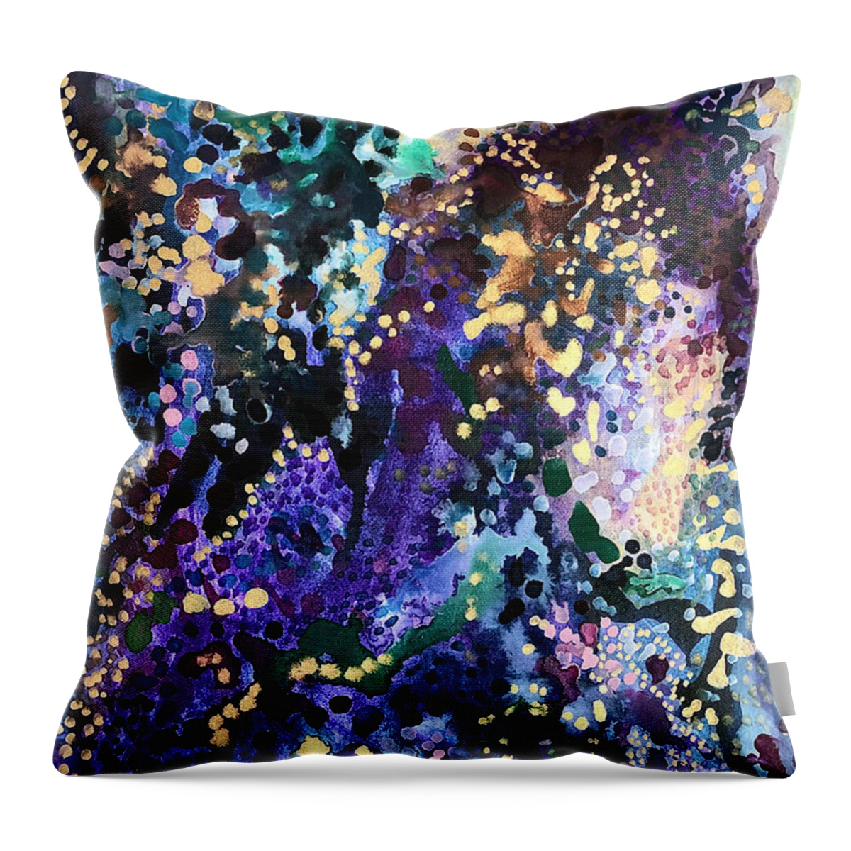  Throw Pillow featuring the painting The Realm by Polly Castor