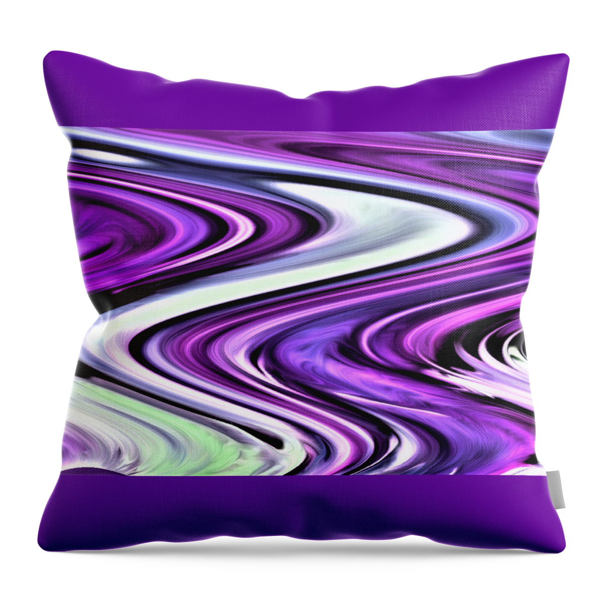 Abstract Throw Pillow featuring the digital art The River's Bend - Abstract by Ronald Mills
