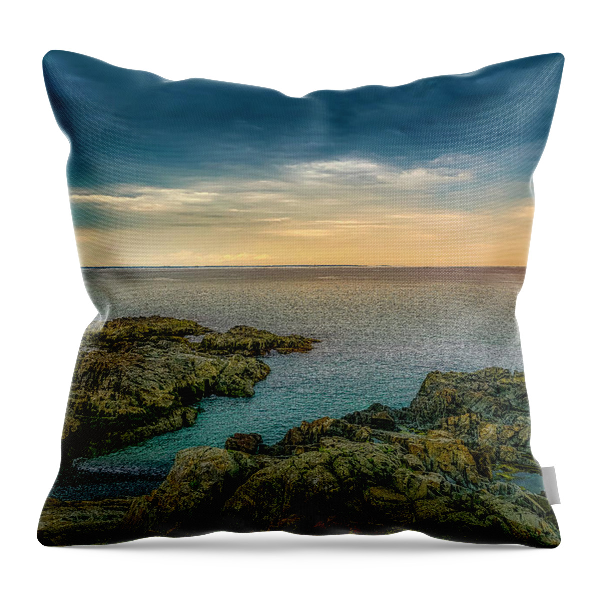 Marginal Way Throw Pillow featuring the photograph The Rock by Penny Polakoff