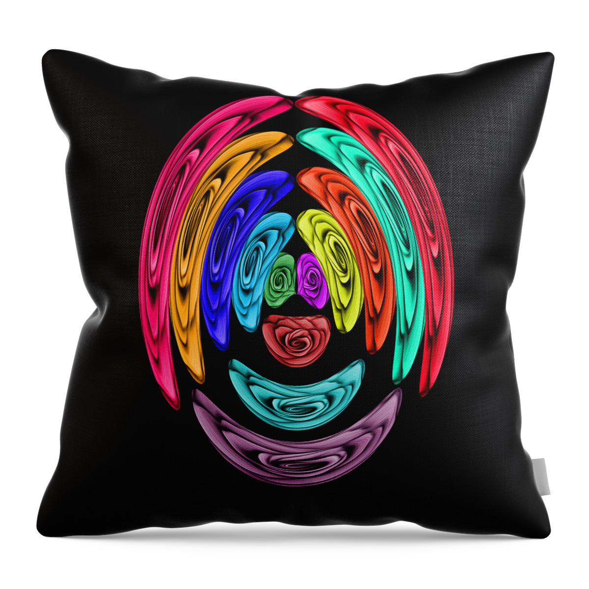 Clown Throw Pillow featuring the digital art The Rose Clown Abstract by Ronald Mills