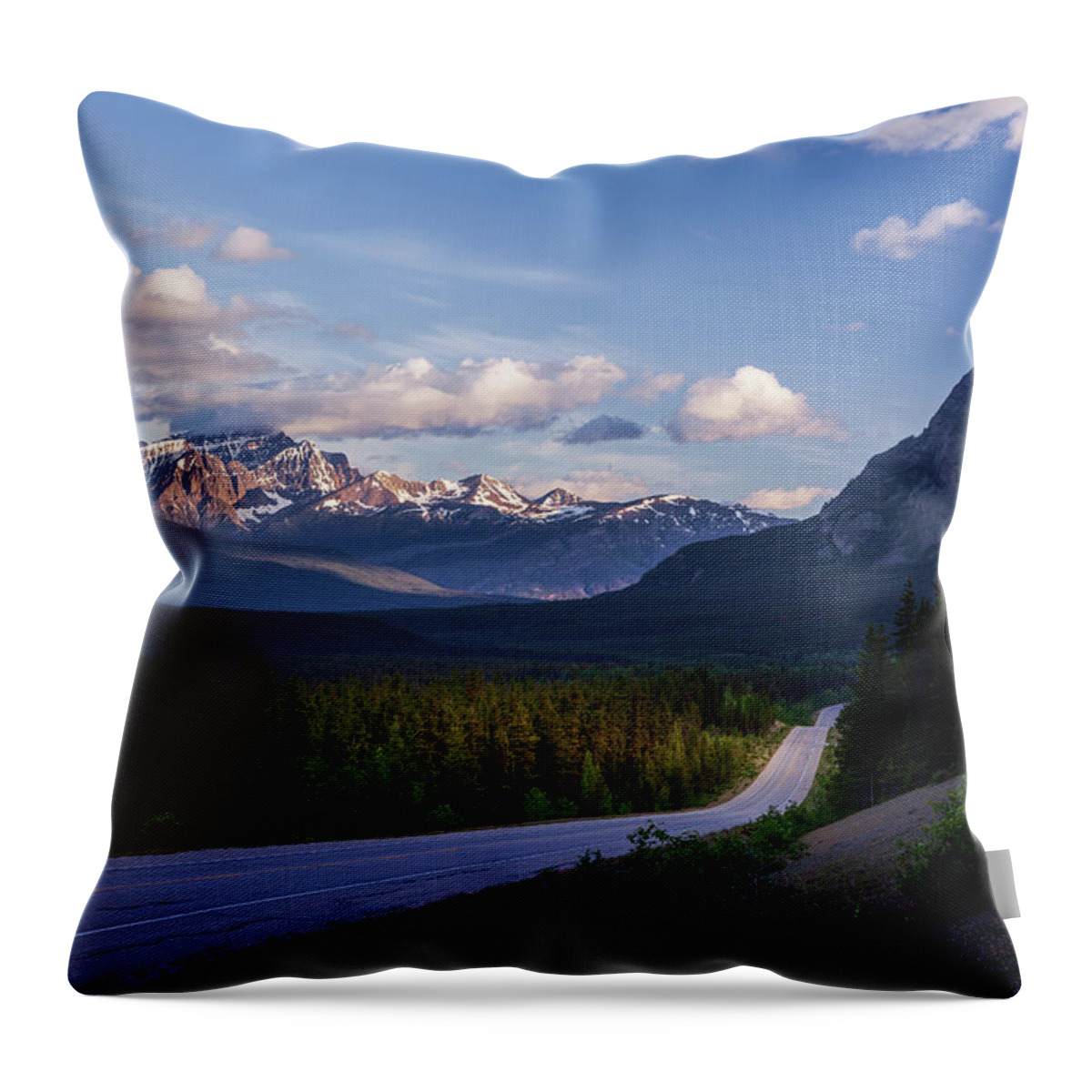 Alberta Throw Pillow featuring the photograph The Scenic Route by Manpreet Sokhi